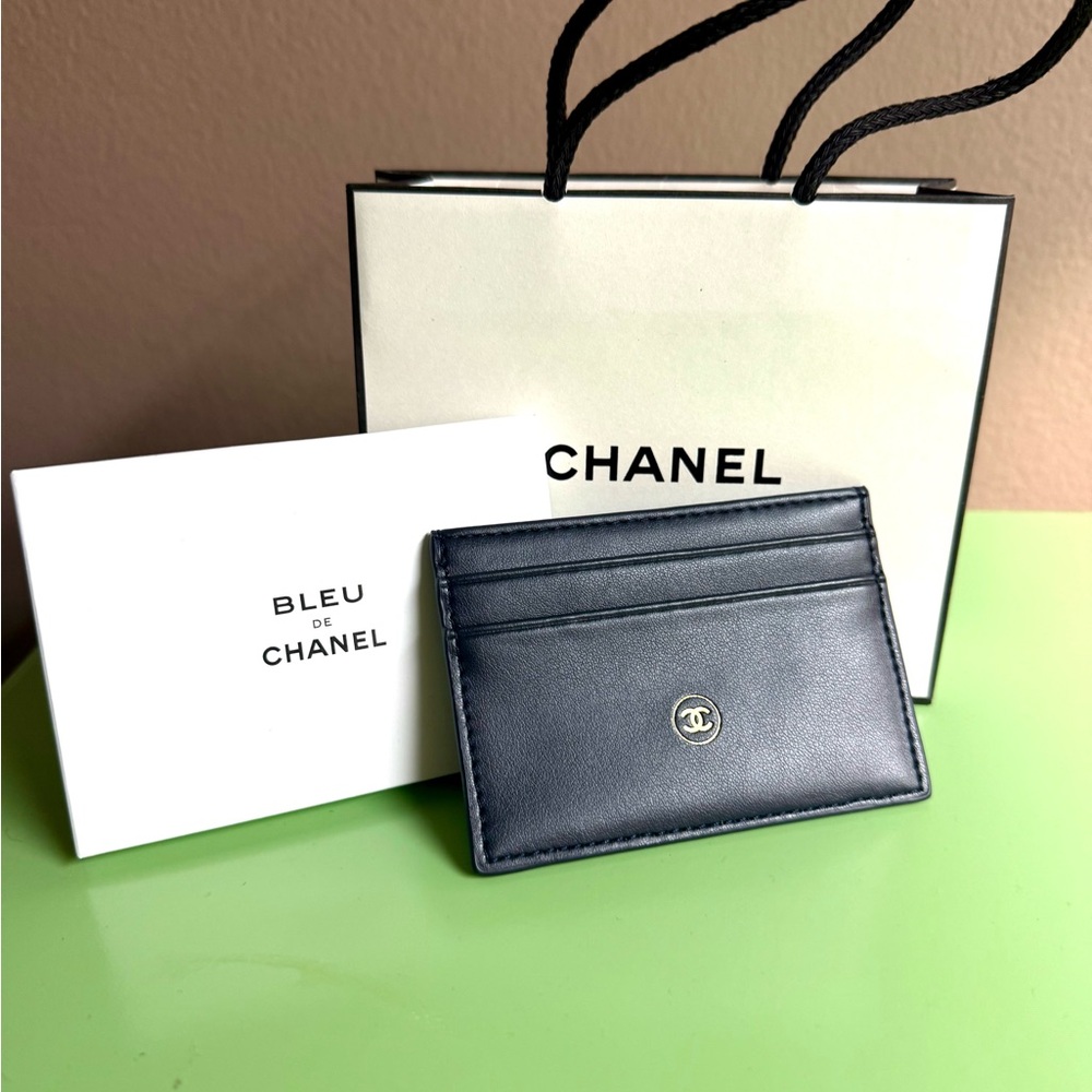 CHANEL Navy Blue Card Holder